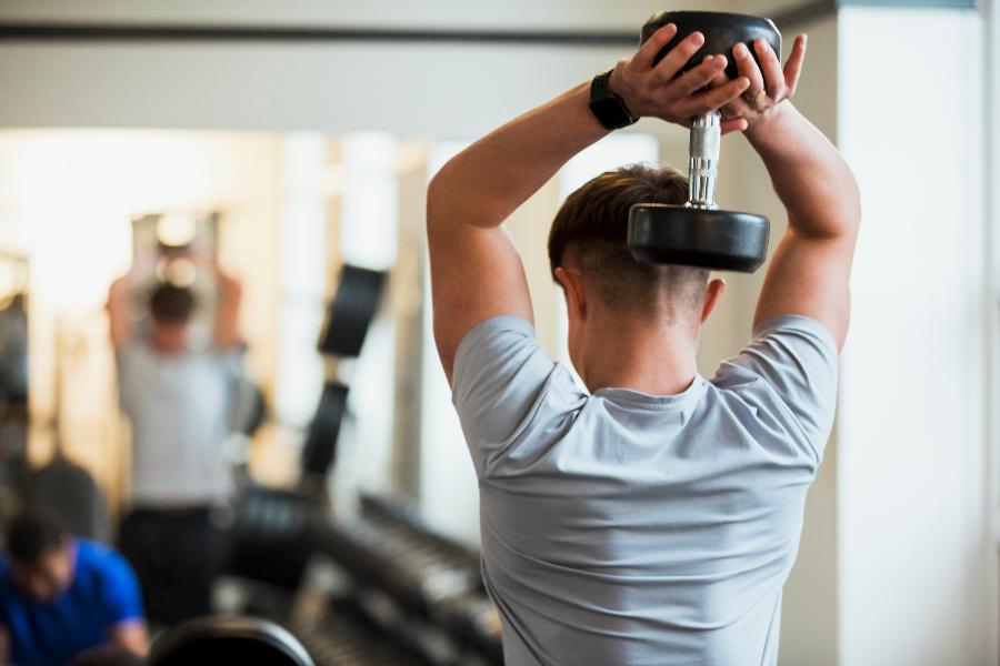 Young man at a gym