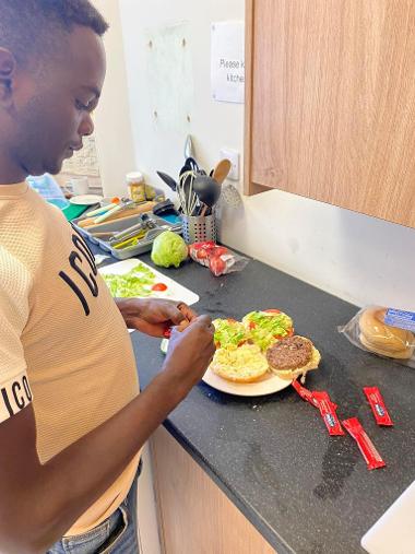 Young man cooking