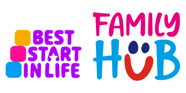 Family Hub and Best Start in Life logo line